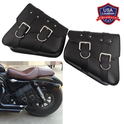 Black Saddlebags Luggage Bag Fit For Harley Davidson Sportster XL883 1200 Models - Image 1 of 4