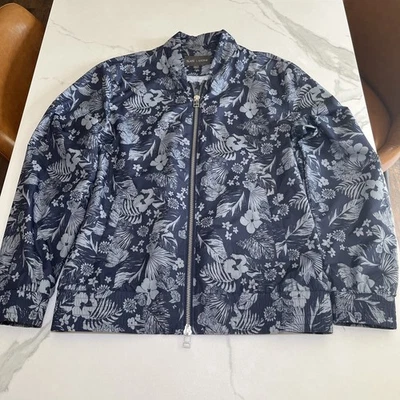 Slate & Stone Womens Size Large Windbreaker Jacket Full Zip Tropical Blue Gray - Image 1 of 4