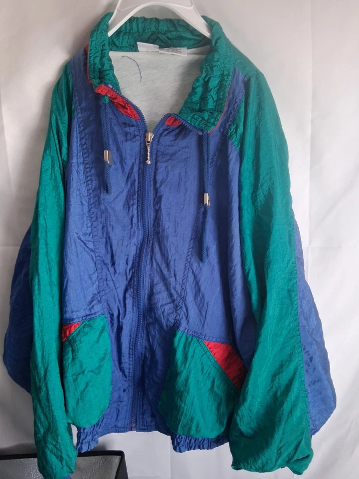 Rare Vintage Vibrant Multicolor Track Windbreaker Set 80/90 Sixe Xl  A+Condition - Image 1 of 4