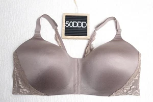 Cacique 50DDD Lightly Lined Full Coverage No-wire Wireless Front Close Bra - Picture 1 of 9