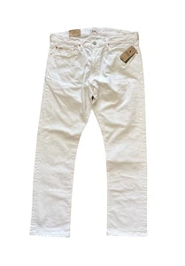 Polo Ralph Lauren Varick Slim Straight Stretch White Jeans Men's Size 36x32 NWT - Picture 1 of 15