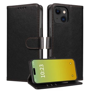 Coque Luxe Cuir Souple pour iPhone14 15 16 Pro Max Béquille Portefeuille Design - Photo 1 sur 16