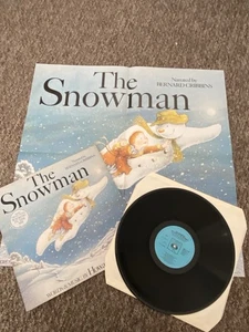 The Snowman, Words & Music By Howard Blake, Bernard Cribbins, 12” + Poster, Rare - Picture 1 of 7