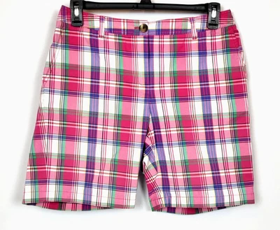 Bermudas Jackie Liz Claiborne 12 Multicolor Algodón a Cuadros Spandex Fácil Cuidado Foto 1 de 4