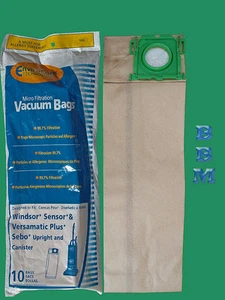 10 Vacuum Bags Windsor 5300 Versamatic SEBO Plus All Star Javelin 12 Triple S - Picture 1 of 1