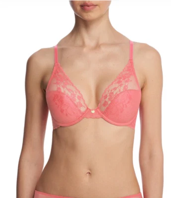 Sujetador Camiseta Convertible Natori 34DDD Flor de Cerezo Encaje 721191 Nuevo Sin Etiquetas Rosa Melocotón Foto 1 de 4
