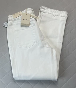 Kancan Jeans Women’s 29 X 27 High Rise Ankle Straight White Raw Hem - Picture 1 of 14