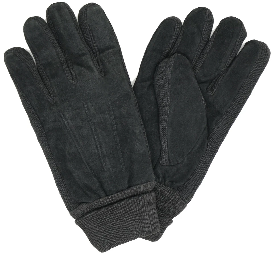 Men's Heavy Duty Fleece Lined Faux Suede Warm and Thick Winter Gloves - Image 1 of 1
