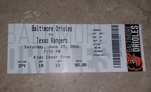 Cade Povich 1. MLB Gewinnspielticket Stub - 29.6.2024 - Baltimore Orioles Rookie - Bild 1 von 2