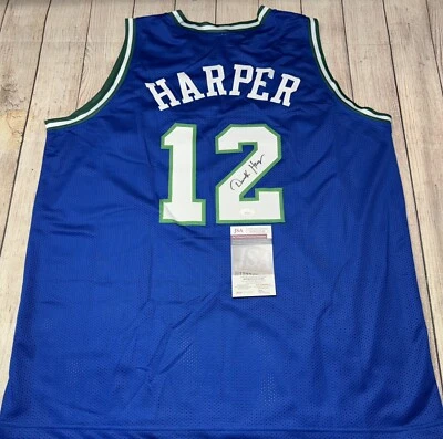 DALLAS MAVERICKS DEREK HARPER SIGNED BLUE CUSTOM JERSEY JSA COA!!! - Image 1 of 3