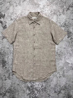 Camisa de manga corta de lino tallado para hombre M Foto 1 de 4