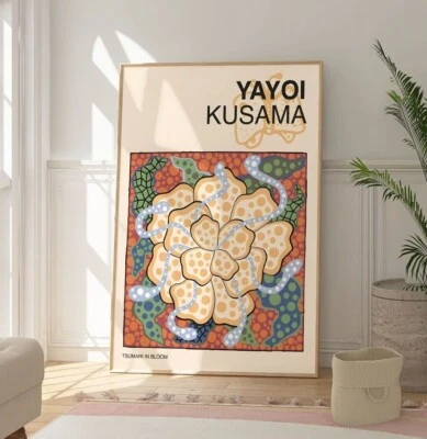 Yayoi Kusama Abstract Flower Print, Contemporary Poster, Modern Wall Art Decor - Image 1 of 4