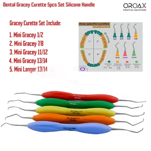 5 piezas de curetas Gracey para raspado y alisado radicular dental periodontal - Picture 1 of 3