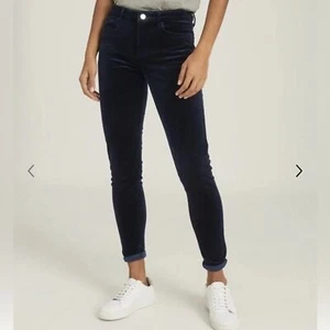 Reiss Lux Velvet Women's Mid Rise Skinny Jeans Dark Blue Sz 32 - Foto 1 di 7