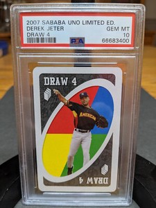 DEREK JETER YANKEES -2007 SABABA UNO CARD LIMITED ED. "DRAW 4" - PSA 10 (DE21)