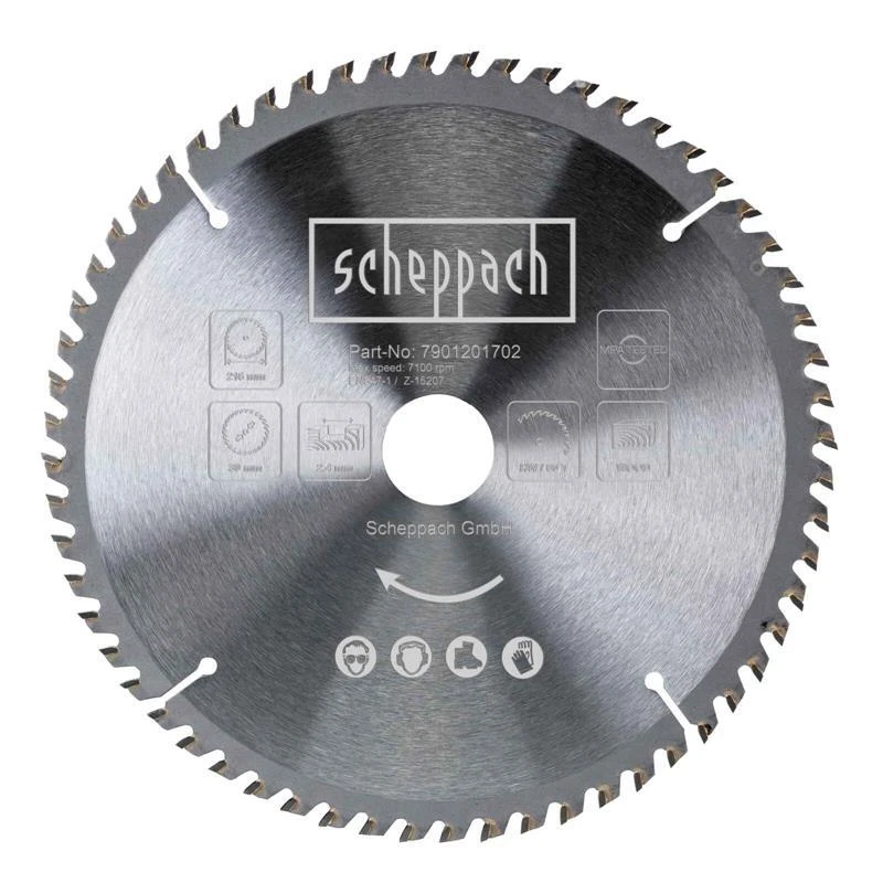 Scheppach HW Sägeblatt 216x1,8x30mm 60Z Hartmetall Kreissägeblatt für Kappsägen