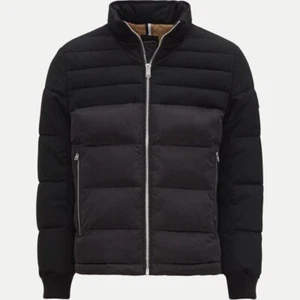 Mens BOSS Winter Jacket Black Full Zip Coat With Logo - Cato 1 - Picture 1 of 8