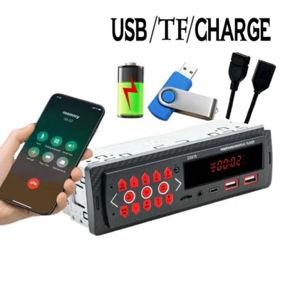 Single 1 Din Car Radio Stereo MP3 Player Head Unit Bluetooth In-Dash FM USB/AUX - Image 1 of 4