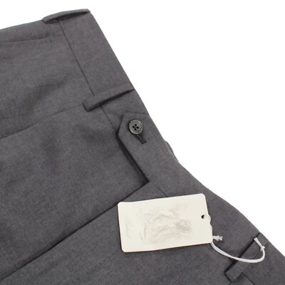 Belvest NWT Pleated Dress Pants Size 50 34 US Solid Gray Wool Blend - Image 1 of 4