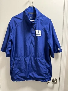 New York Giants NFL Nike On Field Short Sleeve 1/4 Zip Pullover Men’s Blue - Picture 1 of 6