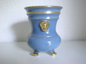 Seltmann Weiden Friesentopf Blau Blumenübertopf 4 Füßchen seitlich Löwenköpfe - Bild 1 von 5