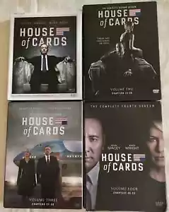 HOUSE OF CARDS Seasons 1-4 DVD Lot Political Drama TV Series Very Good - Picture 1 of 1