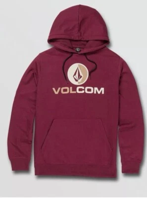 NWT Mens Volcom Blaquedout Pullover Medium Port Burgundy Skating Hoodie - Image 1 of 4