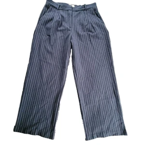 Abercrombie & Fitch ultra-wide leg tailored Stripe size LARGE 33X29 STOCK #3059 - Picture 1 of 9