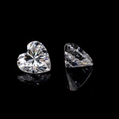 Lab Grown 3 Ct Certified Heart Diamond Pair D CVD Loose FL-Clarity Gemstone 4DD - Image 1 of 4