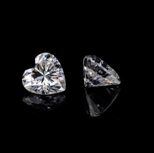 Lab Grown 3 Ct Certified Heart Diamond Pair D CVD Loose FL-Clarity Gemstone 4DD - Image 1 of 4