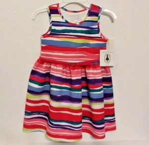 Neu mit Etikett Mädchen Kleid Größe 5 besondere Anlässe von Marmelatta gestreift Gürtel ärmellos - Bild 1 von 5