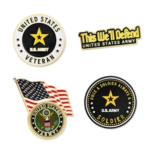 PinMart's Officially Licensed U.S. Army Veteran 4-Pin Set - Picture 1 of 6