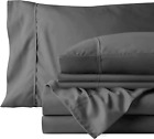 300 Thread Count Bed Sheets For King Size Bed | Gray, 4 Pcs King Size Bed Sheets