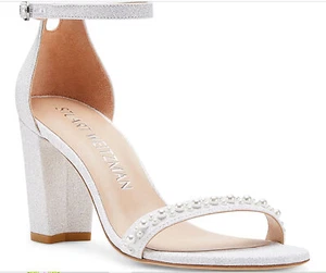Stuart Weitzman Sandals nearlynude Demipearl Strap Slingbacks Shoes  12 - Picture 1 of 4