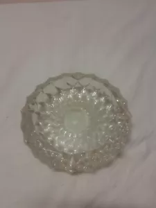 Vintage Ashtray Lead Crystal Cut Clear Glass Starburst Diamond Design Heavy - Picture 1 of 5