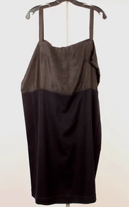 VTG Women's 20s Black Cotton Square Neck Slip / Shift Dress Sz L/XL 1920s - Picture 1 of 19