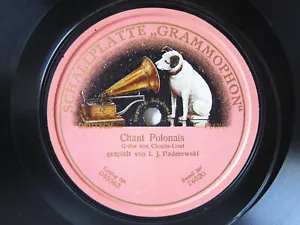 78rpm PADEREWSKI Piano - CHANT POLONAIS (Chopin-List) - SINGLE-SIDED 1912 - Imagen 1 de 2