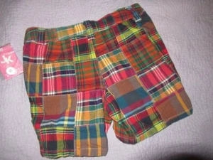 nwt J. Khaki madras adjustable waist cotton shorts girls 7 free ship USA - Picture 1 of 2