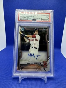 Marcelo Mayer 2021 Bowman Draft 1st Chrome Auto PSA 9 #CDA-MM Boston Red Sox - Picture 1 of 2