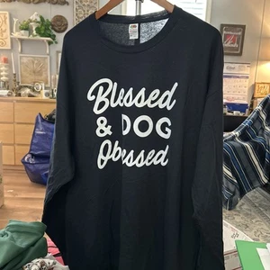 Black Long Sleeves Shirt Size2XL “Blessed And Dog Obsessed” - Picture 1 of 3