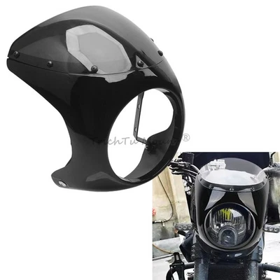 Carenado de faros de motocicleta de 7" carenado visera de humo para aspecto vintage de café corredor Foto 1 de 4
