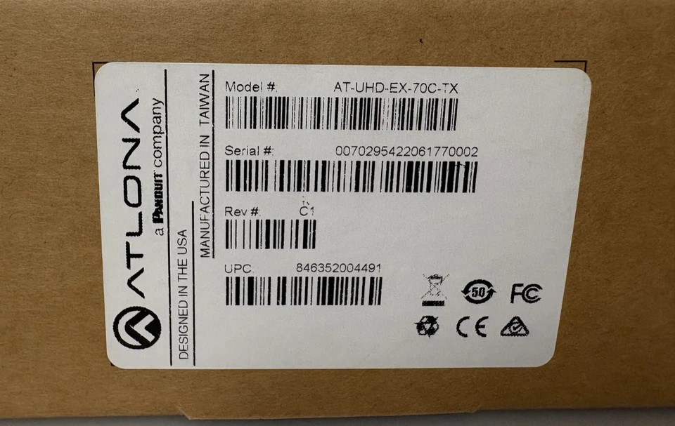 Atlona At-uhd-ex-70c-tx 4k UHD HDMI Over HDBaseT Transmitter Receiver
