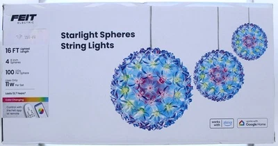Feit Electric Starlight Spheres String Lights 4 Pack  (Multicolored) - Image 1 of 4