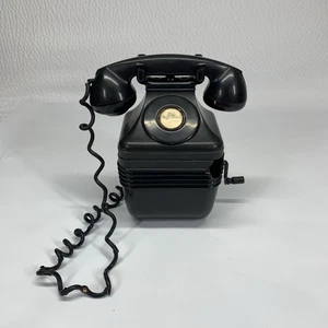 Vtg 1930s Art Deco Leich Beehive Bakelite Hand Crank Wall Mount Phone Damaged - Bild 1 von 12