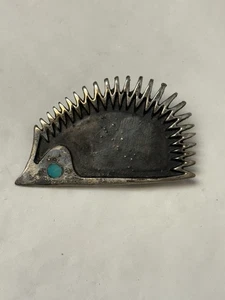 Spilla porcospino riccio occhio blu smalto argento sterling firmata vintage - Foto 1 di 8