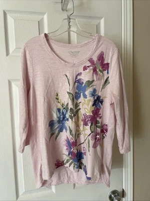 Blusa Mujer Chicos Preciosa Rosa Estampado Floral Talla 2 Manga 3/4 Foto 1 de 3