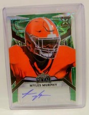 MYLES MURPHY #1 /2 GREEN AUTO AUTOGRAPHED LEAF METAL FOOTBALL 2023