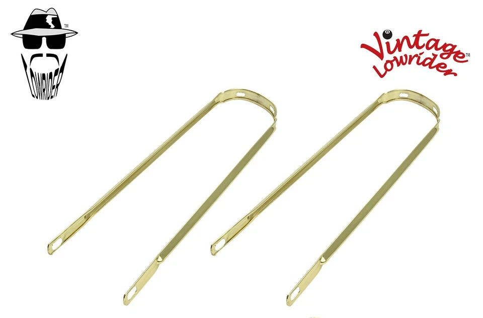 2  (TWO) Vintage Lowrider 20" Replacement Bicycle Gold Fender Braces. - Image 1 of 1