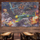Bombing an oil base Fighter Wall Art Poster Flag Military Aviation Banner