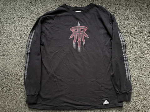 VINTAGE Tracy McGrady TMAC Adidas Long Sleeve Shirt L Rockets T Shirt Cover
